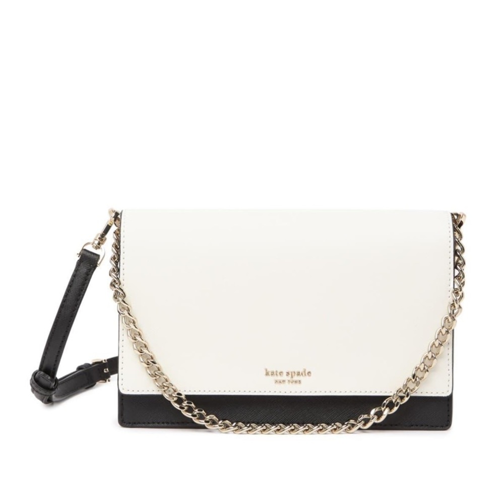 kate spade black and white convertible cameron crossbody purse